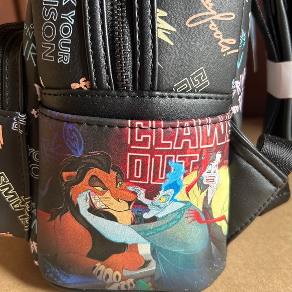 Loungefly Disney Villains Maleficent Ursula Cruella Scar Hades Mini Backpack - Picture 9 of 10